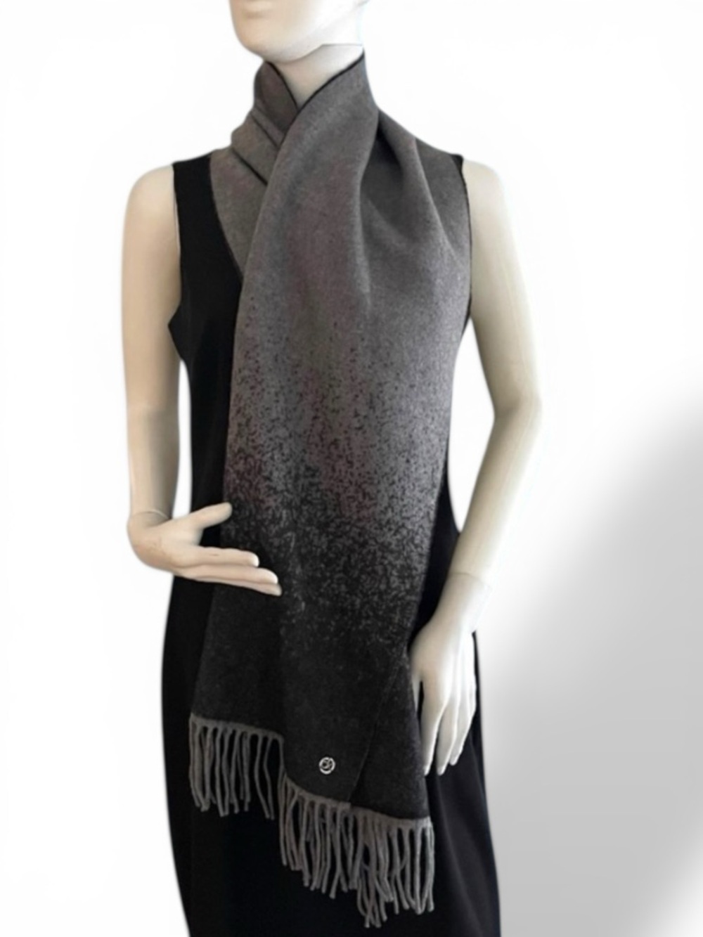 Calvin Klein Ombre Charcoal Gray Scarf EUC